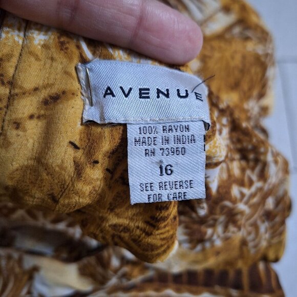 Avenue Womens Boho Floral Print Dress Size 16 Tall Retro Hawaii Tropical - Picture 2 of 11